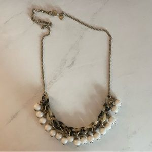 J Crew cream & tortoise costume necklace
